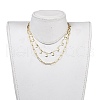 Brass Chain Tiered Necklaces NJEW-JN02829-5