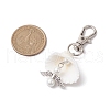 4Pcs 4 Styles Angel Alloy & Natural Shell Pendant Decorations HJEW-JM02016-4