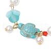 Dyed Synthetic Turquoise Beads Charm Bracelets BJEW-JB11852-01-4