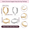 Beebeecraft 6 Pairs 2 Colors Brass Micro Pave Clear Cubic Zirconia Hoop Earring Finding KK-BBC0014-52-2