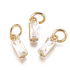 Brass Micro Pave Cubic Zirconia Charms ZIRC-F111-03G-06-1