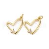 Brass Micro Pave Cubic Zirconia Pendants KK-P308-10G-1