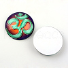 Yoga Theme Glass Cabochons X-GGLA-L011-25mm-34-2