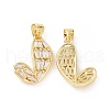 Brass Micro Pave Cubic Zirconia Pendants ZIRC-P106-31G-1
