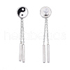 Feng Shui 304 Stainless Steel Chain Tassel Earrings EJEW-I248-37-3