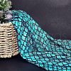 Sparkly Hologram Spandex Mermaid Printed Fish Scale Fabric AJEW-WH0277-38-3
