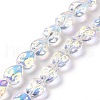 Transparent Electroplate Glass Beads Strands GLAA-C025-02D-1