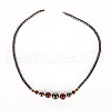 Round Synthetic Non-magnetic Hematite & Red Stone Graduated Beaded Necklaces with Magnetic Clasps FS-WG3B67F-01-5