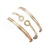 3Pcs Natural Green Aventurine Bead Finger Ring RJEW-JR00855-04-6