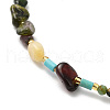 Natural Topaz Jade & Tourmaline Chips & Pearl Beaded Necklace NJEW-G099-03G-2