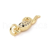 Brass Micro Pave Cubic Zirconia Pendants KK-C012-45G-3