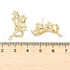 Brass Micro Pave Clear Cubic Zirconia Stud Earring Findings KK-Z106-02G-09-3
