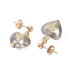 3Pair Brass Glass Dangle Stud Earrings EJEW-JE06403-01-5
