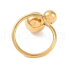 Ion Plating(IP) 304 Stainless Steel Round Open Cuff Ring for Women RJEW-C097-07G-3