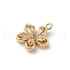 Brass Micro Pave Cubic Zirconia Charms KK-D371-04E-G-2
