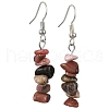 Natural Rose Quartz & Pink Opal &  Rhodonite Chip Dangle Earrings Set for Women EJEW-JE06245-03-4