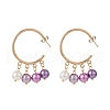 Glass Pearl Dangle Stud Earrings EJEW-JE05034-3