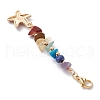 Starfish/Shell/Turtle Alloy Enamel Charms & 7 Chakra Gemstone Chips Beaded Pendant Decoration HJEW-JM01205-4