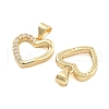 Brass Pave Clear Cubic Zirconia Pendants KK-U009-05B-G-2