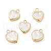 Shell Pearl Heart Charms PEAR-P004-65KCG-1