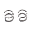 304 Stainless Steel 2 Line Hoop Clip on Nose Rings AJEW-A062-07P-4