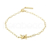 S925 Sterling Silver Micro Pave Cubic Zirconia Link & Charm Bracelets for Women BJEW-K276-02G-4
