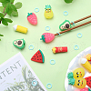 SUNNYCLUE 18Pcs Fruit Chips Ice Cream Cartoon Style Silicone Knitting Needle Stopper AJEW-SC0002-33-4