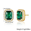 Cubic Zirconia Rectangle Stud Earrings ES5982-1-4