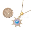 Glass Seed Beads & Handmade Evil Eye Lampwork Star Pendant Necklaces NJEW-MZ00098-02-3