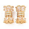 925 Sterling Silver Micro Pave Clear Cubic Zirconia Screw Clasps STER-U001-02G-1