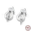 Anti-Tarnish Rhodium Plated 925 Sterling Silver Lobster Claw Clasps STER-L055-067P-3
