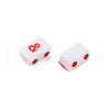 Opaque White Acrylic Connector Charms MACR-N012-21-6