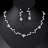 Alloy Rhinestone Earrings & Necklaces Sets WG44B2F-04-1