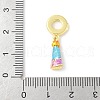Brass Enamel Virgin European Dangle Charms KK-Z101-03G-02-3