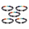5Pcs 5 Style Natural & Synthetic Mixed Gemstone Beaded Stretch Bracelets Set BJEW-JB08966-1