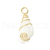 Natural Trumpet Shell Pendants PALLOY-JF02794-01-3