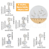 48Pcs 6 Styles Alloy Pave Clear Cubic Zirconia European Dangle Charms PALLOY-FI00002-2