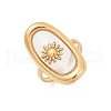 304 Stainless Steel Resin Cuff Rings for Women RJEW-D305-02G-2