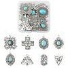 16Pcs 8 Styles Synthetic Turquoise Pendants FIND-TA0002-15-10