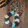 Bohemian Ethnic Style Wood Beaded Multilayer Necklaces & Dangle Earrings Sets WG82ABA-06-1