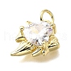 Brass Micro Pave Cubic Zirconia Pendants KK-V011-28G-B-2