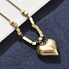 304 Stainless Steel Heart Pendant Necklaces NJEW-V001-12G-1