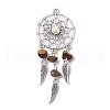 Mixed Gemstone Chip Big Pendants PALLOY-JF02294-2