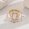 Luxurious Copper Zircon Flower Ring for Women Party Wedding Vacation DY5013-1-1