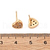 Brass Micro Pave Clear Cubic Zirconia Stud Earrings for Women EJEW-G428-25G-01-5