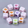 Spray Painted Acrylic Beads ACRP-T008-01-1