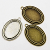 Tibetan Style Zinc Alloy Pendant Cabochon Settings TIBEP-M004-01-RS-1