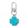 Synthetic Turquoise Cross Pendant Decorations HJEW-JM01530-A-1