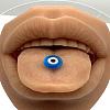 Evil Eye Acrylic with Stainless Steel Tongue Rings WGB59E4-04-1