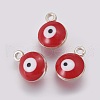 Double-sided Platinum Plated Alloy Enamel Charms ENAM-WH0046-B03-2